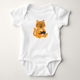 Happy Gamer Cat - Video Game Fun Baby Strampler