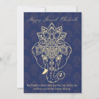 Happy Ganesh Chaturthi, eigener Text, marineblau