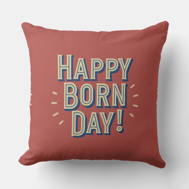 Happy Geboren Day Cake Kissen (Vorderseite)