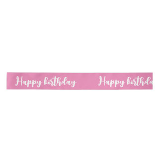 "Happy Geburtday" - rosa Farbe Satinband