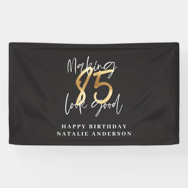 Happy Geburtstag 85th Yard Sign Banner (Horizontal)