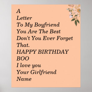 Happy Geburtstag Boyfriend Poster