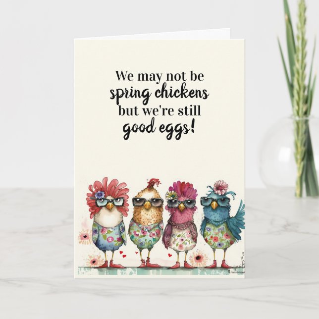 Happy Geburtstag Frühlingshuhn Feiertagskarte (Vorderseite)