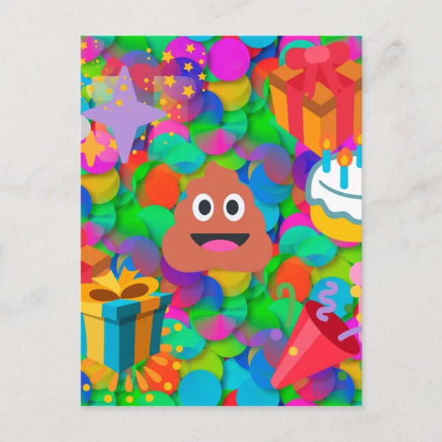 Happy Geburtstag gekackt Emoji Postkarte (Vorderseite)