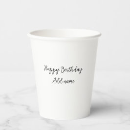 Happy Geburtstag hinzufügen Name Titel einfach min Pappbecher