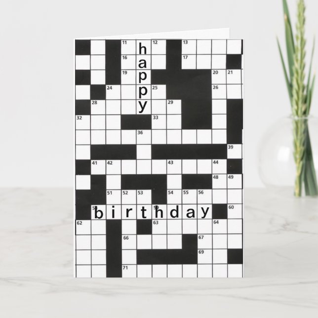 Happy-Geburtstag-Kreuzworträtsel Karte (Vorderseite)