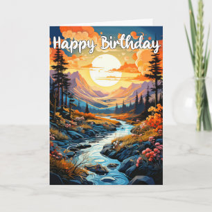 Happy Geburtstag Landschaftliche Außenlandschaft Karte