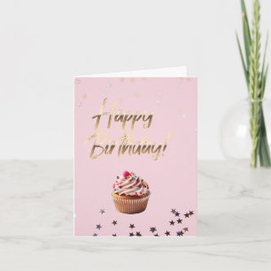 Happy Geburtstag rosa und goldenes Design