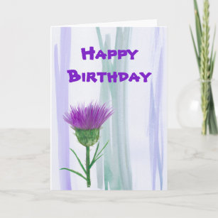 Happy Geburtstag schottischen Dickstein mit lila S Karte