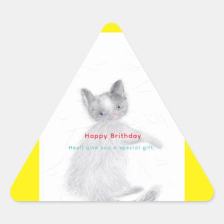 Happy Geburtstag von dir Cat Dreieckiger Aufkleber