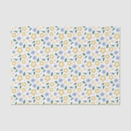Happy gelb und blau Blumenpapier Seidenpapier