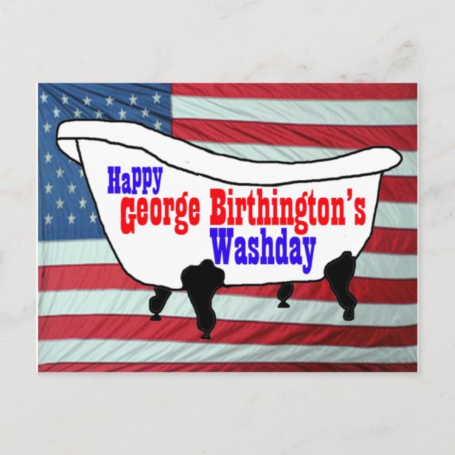 Happy George Birthington's Washday Products Postkarte (Vorderseite)