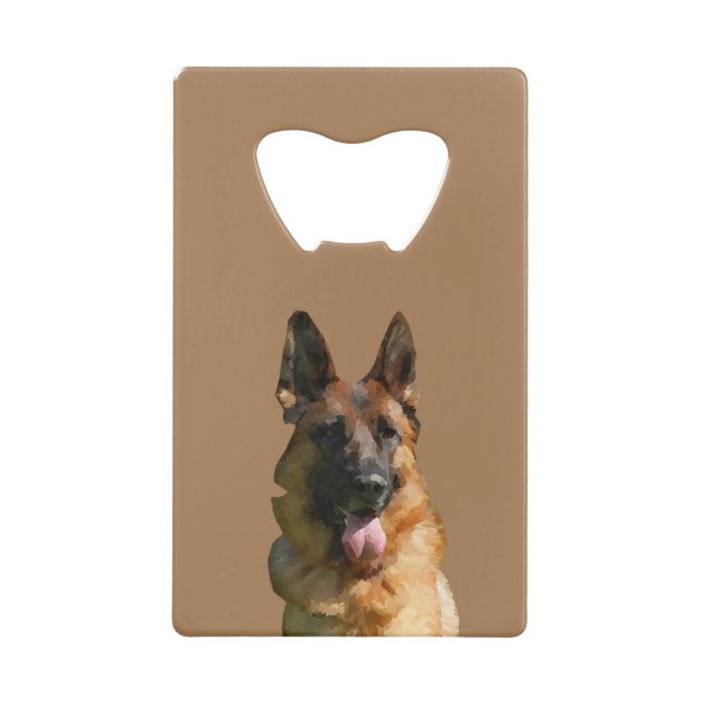 Happy German Shepherd Bottle Opener Geldbeutel Flaschenöffner (Vorderseite)