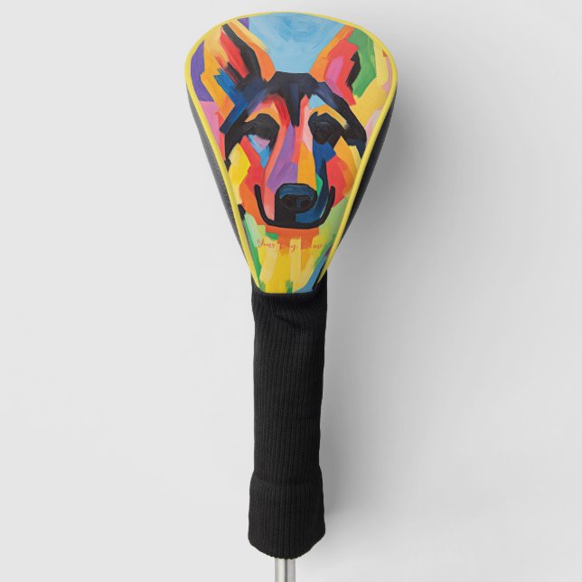 Happy German Shepherd Dog 02 - Kaori Golf Headcover (Vorderseite)