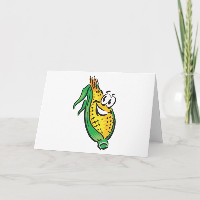 Happy-Gesichtsmais auf dem Cob Karte (Vorderseite)