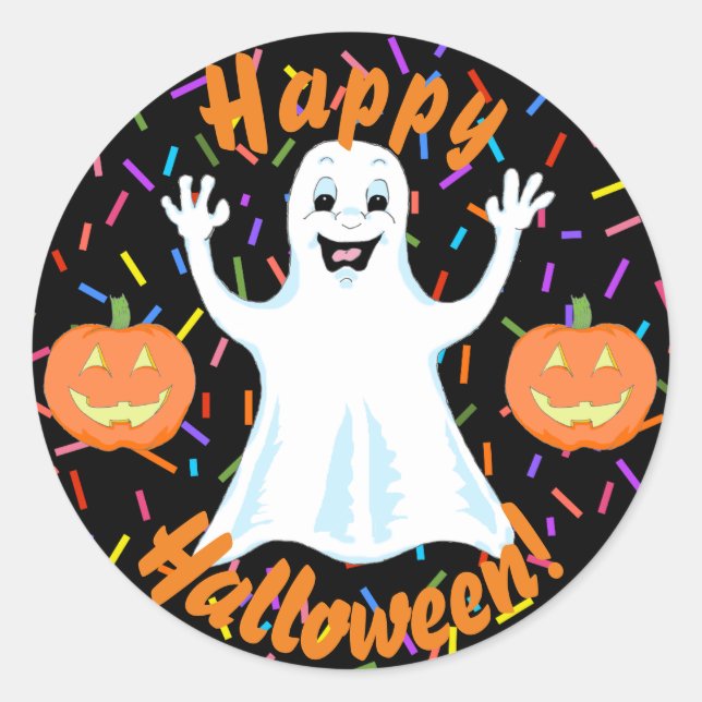 Happy Ghost Halloween Stickers (Vorderseite)