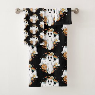 Happy Ghost Motif Retro Hippie Vibe