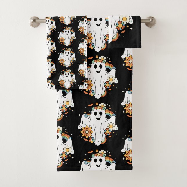 Happy Ghost Motif Retro Hippie Vibe (En situation)