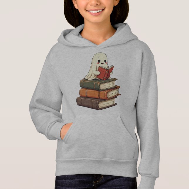 Happy Ghost Reader - Funny Bookworm Hoodie (Vorderseite)