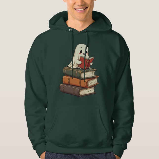 Happy Ghost Reader - Funny Bookworm Hoodie (Vorderseite)