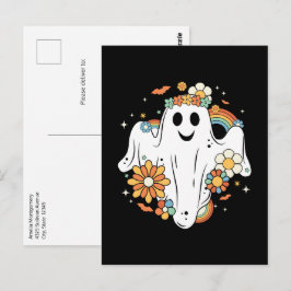 Happy Ghost Retro Hippie Vibe Postkarte