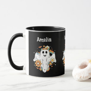 Happy Ghost Retro Hippie Vibe Tasse