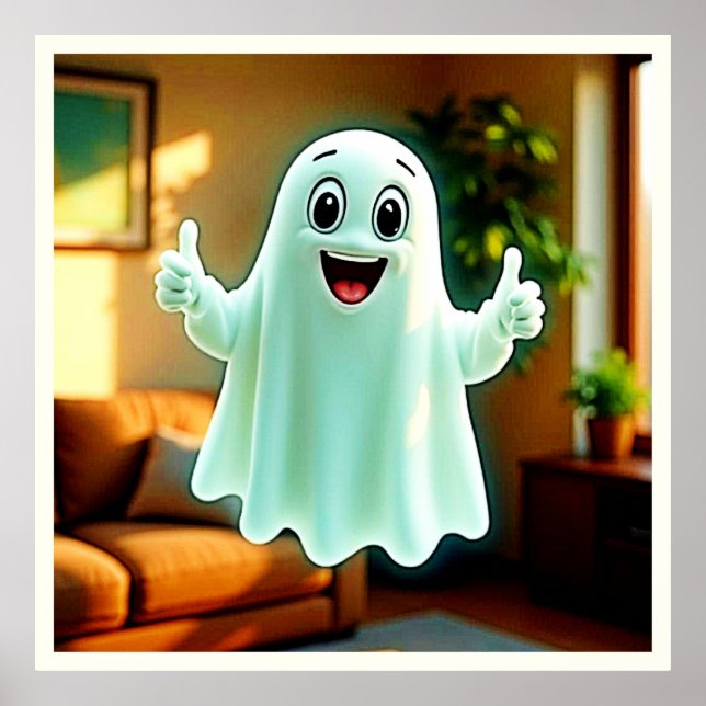 Happy Ghost's Thumbs Up Poster (Vorne)