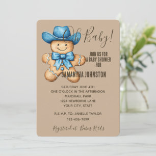 Happy Gingerbread Cowboy Baby Shower Einladung
