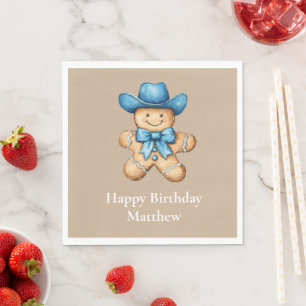 Happy Gingerbread Cowboy Serviette