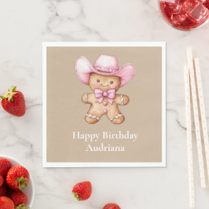 Happy Gingerbread Cowgirl Serviette