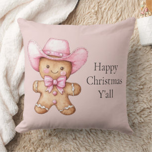 Happy Gingerbread Cowgirl Weihnachten Kissen