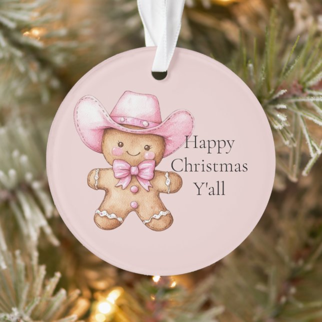 Happy Gingerbread Cowgirl Weihnachten Ornament (Baum)
