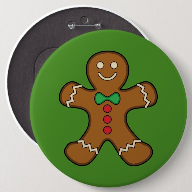 Happy Gingerbread Man Button (Vorne & Hinten)