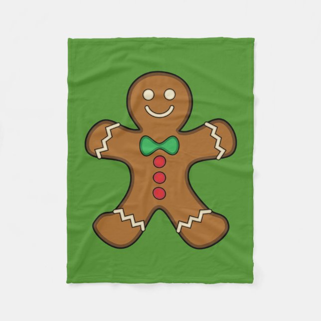 Happy Gingerbread Man Fleecedecke (Vorderseite)