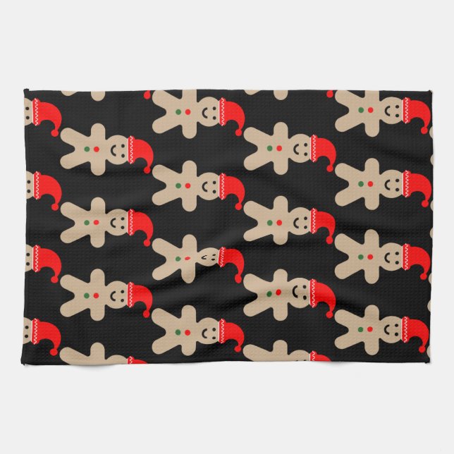 Happy Gingerbread man Winter Geschirrtuch (Horizontal)
