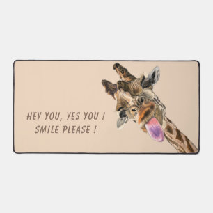 Happy Giraffe Custom Color and Text Funny Desk Mat Schreibtischunterlage