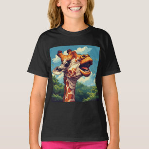 Happy Giraffe Pixel Art T - Shirt