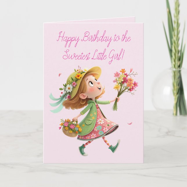 HAPPY GIRL BIRTHDAY CARD DANKESKARTE (Vorderseite)