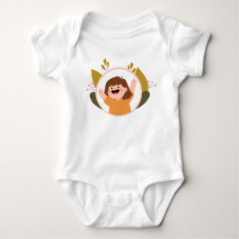 Happy Girl Blume Hintergrund Gelb braun Baby Strampler