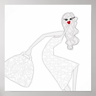 Happy Girl Dancing Glam Coloring Poster