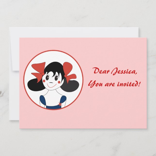 Happy Girl Einladung (Vorderseite)