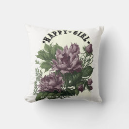 Happy Girl floral Kissen