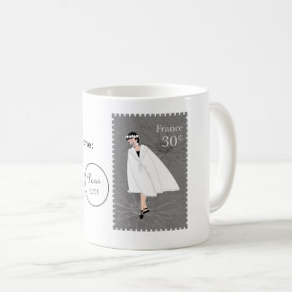 Happy Girl France Briefmarke Kunst individuelle Ta Kaffeetasse