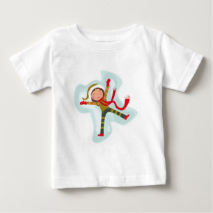 Happy Girl Making Snow Angel Xmas Winter Baby T-shirt