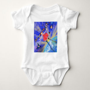 Happy Girl mit Birds Baby Bodysuit Strampler