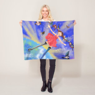 Happy Girl mit Birds Baby Fleece Blanket