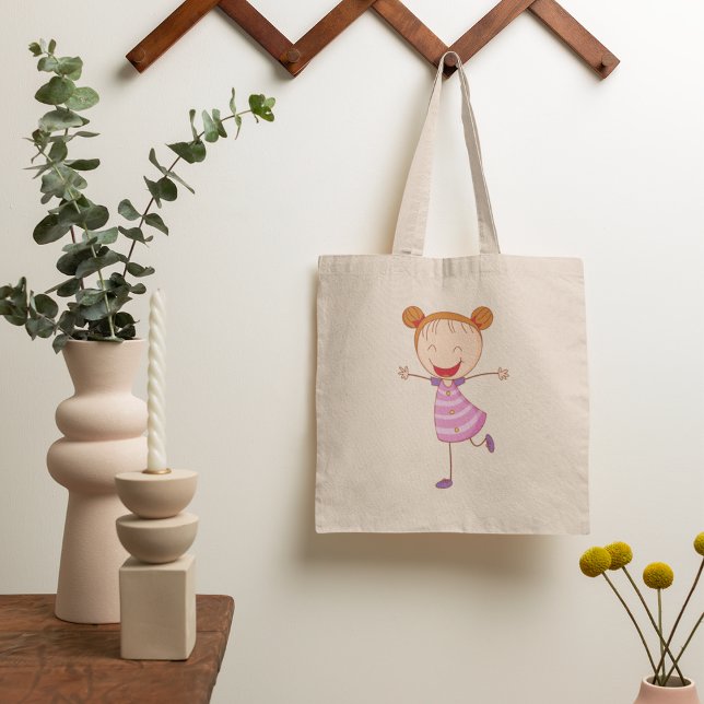 Happy Girl Tote Bag Tragetasche (Von Creator hochgeladen)