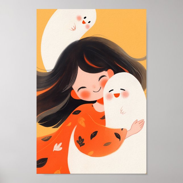 Happy Girl und Ghost Poster (Vorne)