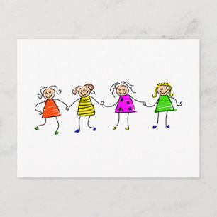 Happy Girls Postkarte