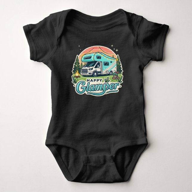 Happy Glamper Adventure Baby Bodysuit Strampler (Vorderseite)
